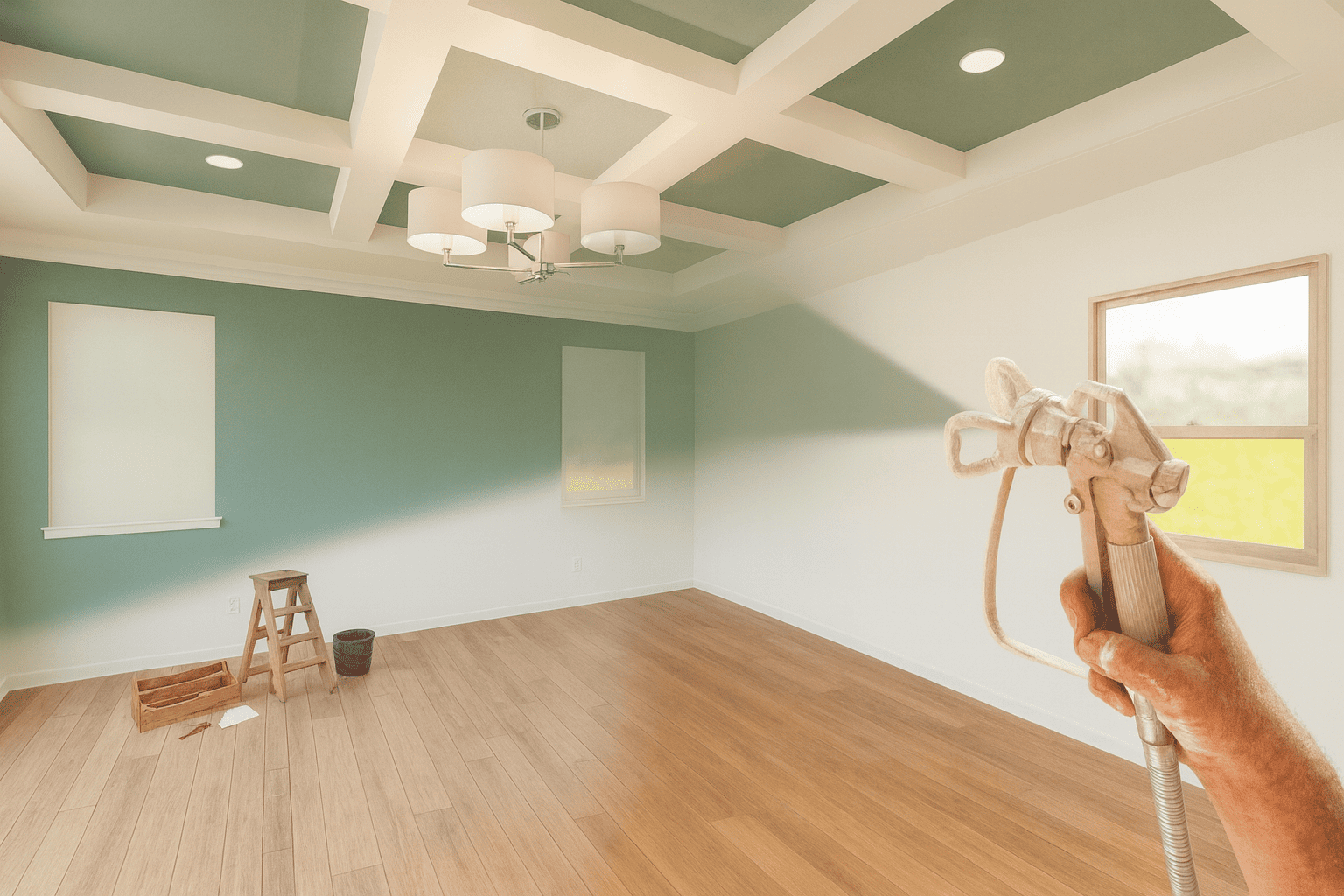 Une photo montrant l'activité de peinture d'intérieur